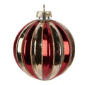 Kerstbal Ø 8x8 cm Goudkleurig Rood Glas
