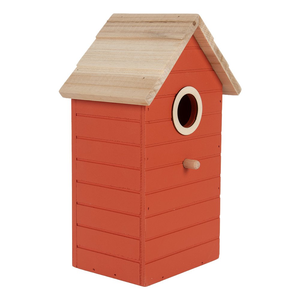 Decoratie Vogelhuis 15x10x22 cm Rood Hout