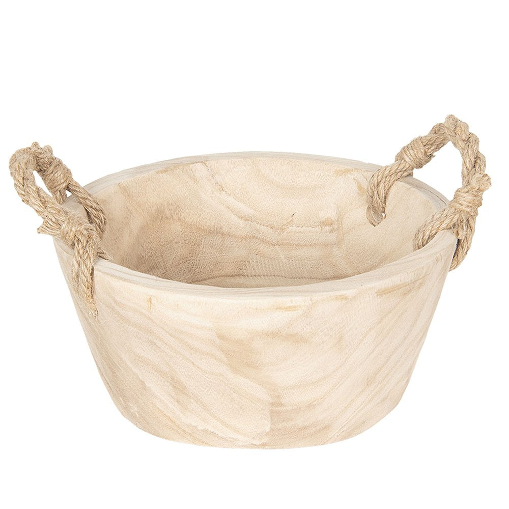 Opbergmand Set van 2 Ø 36 / Ø 29 cm Beige Hout Mand