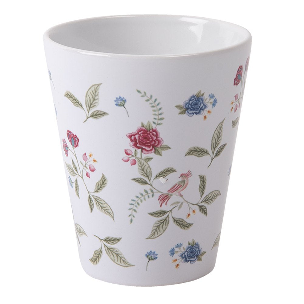 Mok 300 ml Wit Blauw Keramiek Bloemen