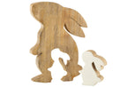 J-Line decoratie Konijn Profiel Silhouet - hout - wit/naturel - large