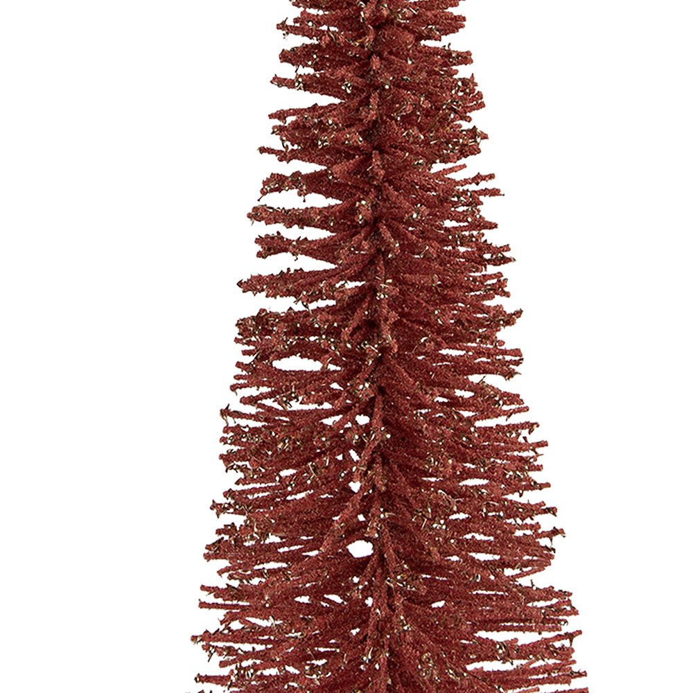 Kerstdecoratie Beeld Kerstboom Ø 20x50 cm Roze Hout