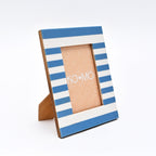 Blauw gestreept hars fotolijst 4 x 6 inch modern tafelblad