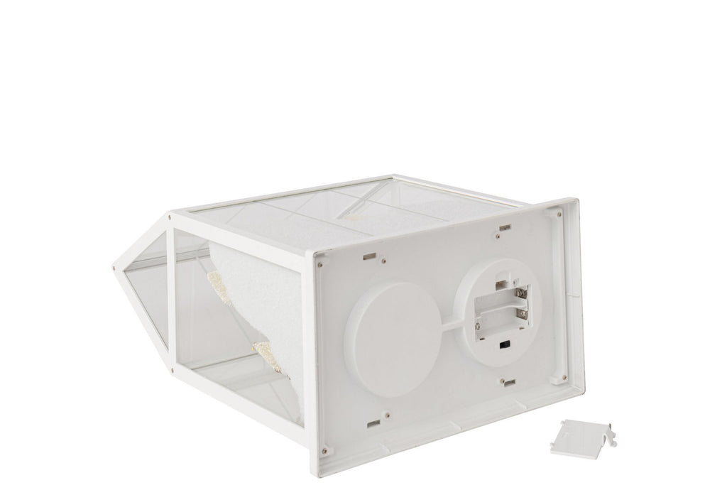 J-Line Ledkerstdorp - glas/synthetisch - wit/goud - medium
