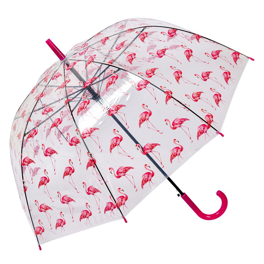 Paraplu Volwassenen Ø 90 cm Transparant Kunststof Flamingo