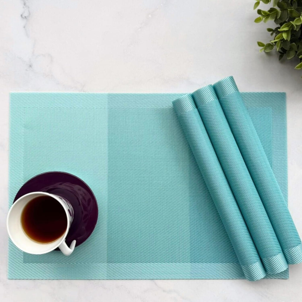 Geweven PVC eetplacemats – hittebestendig, antislip – set van 4