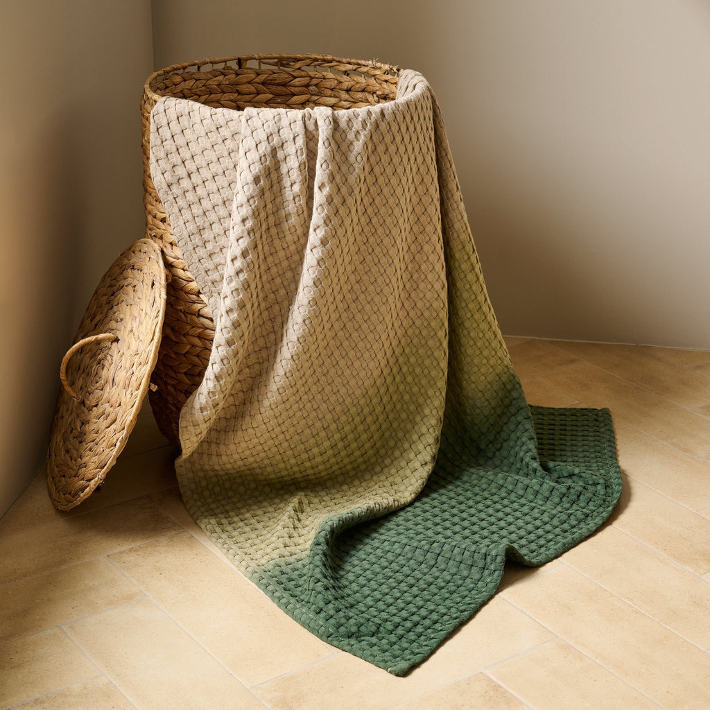 Katoenen bamboe wafelhanddoek - Dip Dye, duurzaam