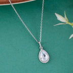Sieradenset | Sterling zilveren hanger ketting CZ | Parel