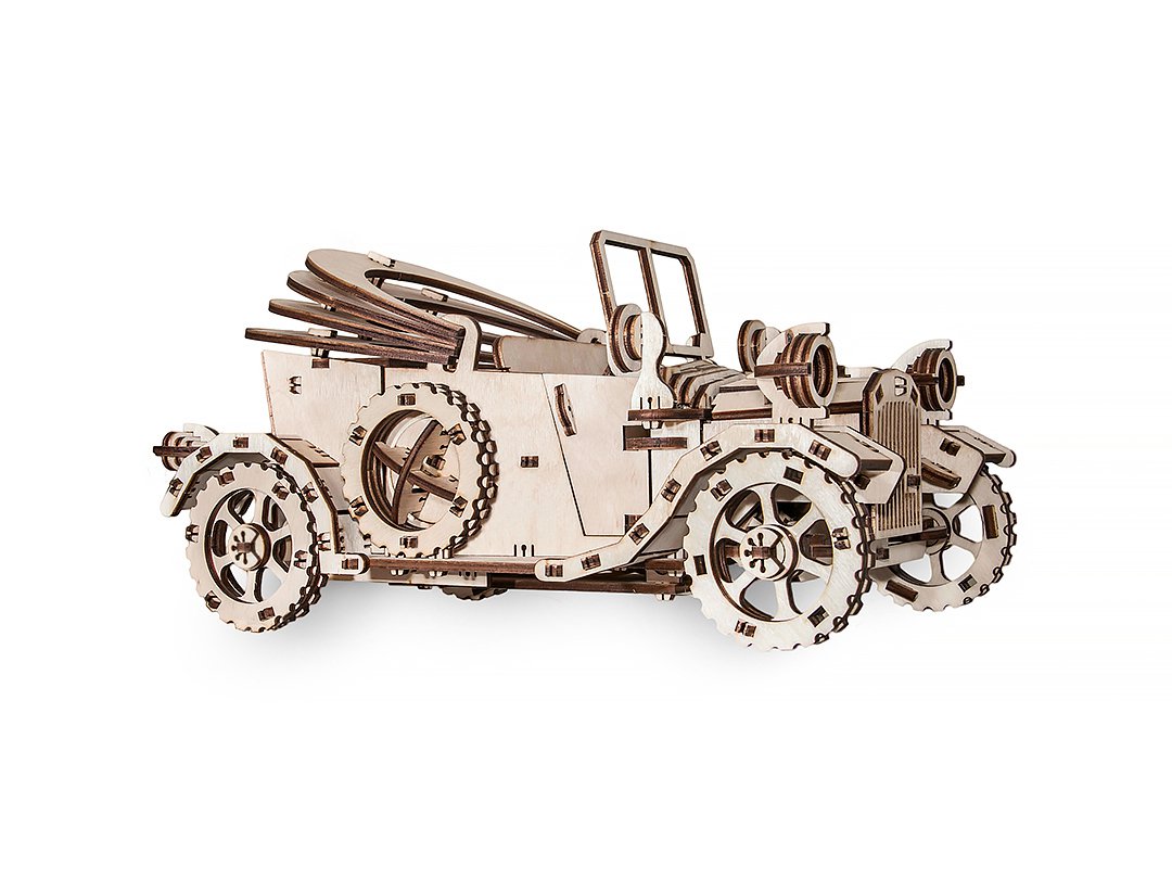 Eco-Wood-Art (EWA) 3D Mechanische Puzzel, Retro Auto, 372, 30x17x15,5 cm