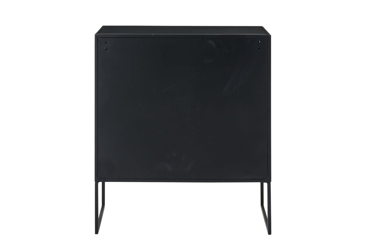 J-Line kast Rieten Panelen - hout - zwart/naturel