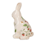Decoratie Beeld Konijn 13x10x21 cm Beige Keramiek Aardbeien