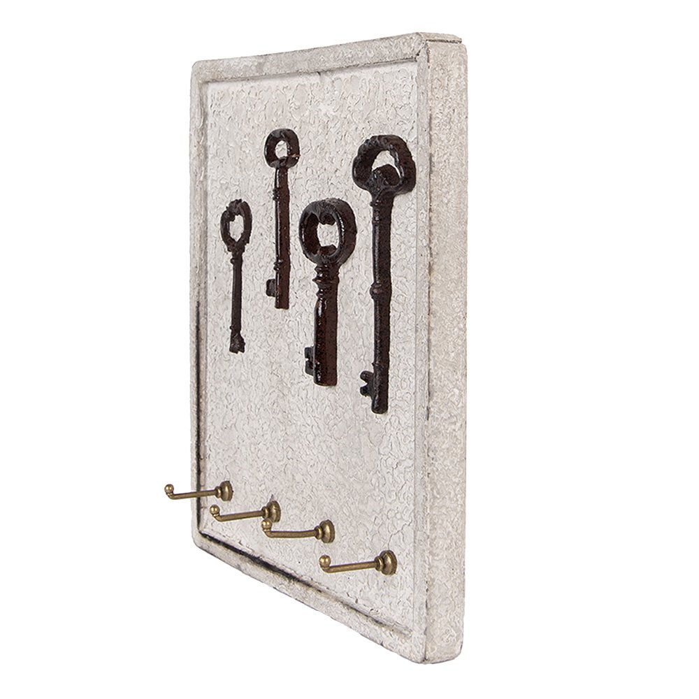Sleutelrekje 22x5x25 cm Beige Hout