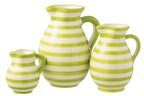 J-Line karaf Granada Stripes - keramiek - wit/groen - large