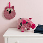 Luna-Leena Uil cadeauhanger - fuchsia melange - biologisch katoen - hand gehaakt in Nepal