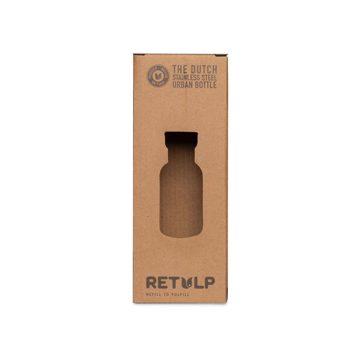 RVS drinkfles bamboe dop 500 ml steel White