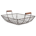 Opbergmand 32x26x12 cm Bruin Metaal Keuken Mandjes