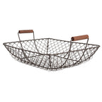 Opbergmand 32x26x12 cm Bruin Metaal Keuken Mandjes