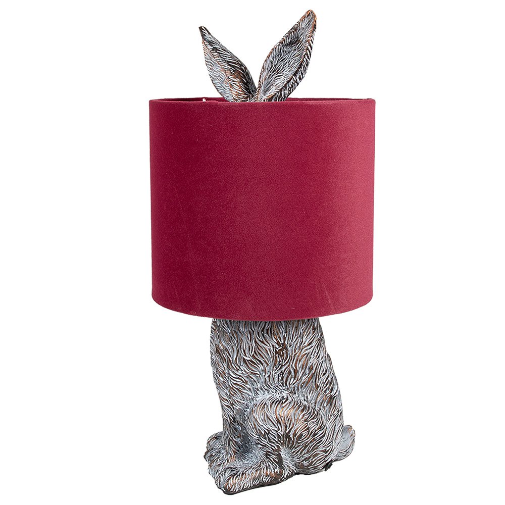 Tafellamp Konijn Ø 20x43 cm Bruin Rood Polyresin Bureaulamp