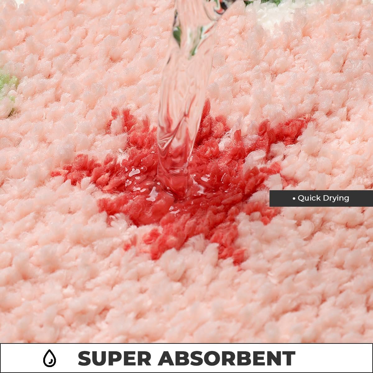 Abstract schattig babyroze antislip wasbaar bad- en deurmatkleed voor thuis | Sneldrogend vloerdecor, meerdere maten