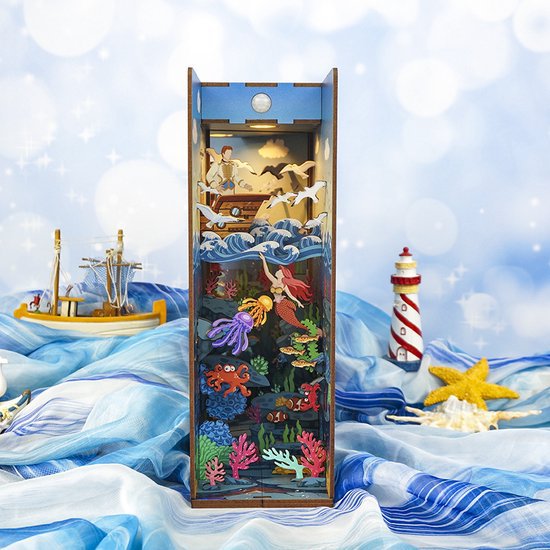 Tonecheer, DIY Book Nook, The Little Mermaid Bookend, TQ112, 18,2x8x24,5cm