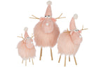 J-Line figuur Rendier - polyresin - roze - L