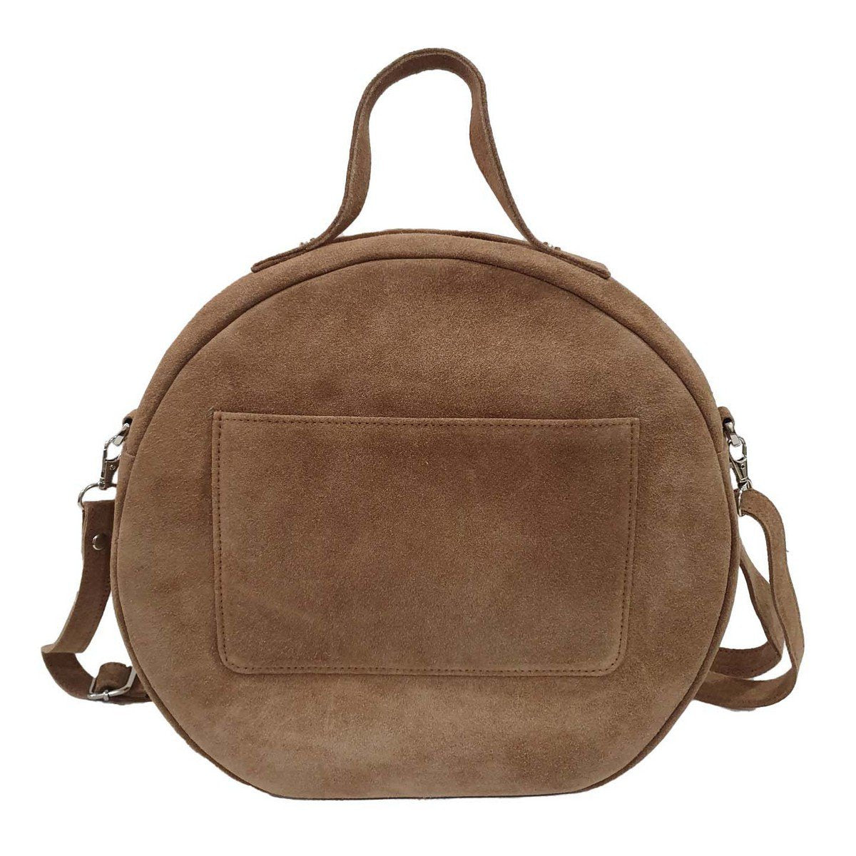 Crossbody tas suede geweven bruin 30x28x7cm (bos taurus taurus)
