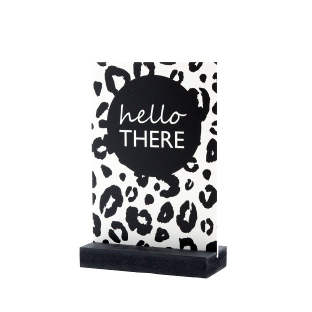 Decoplaatje - Hello there - met houder