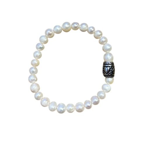 Dames armband Parel 6 mm met basic kraal