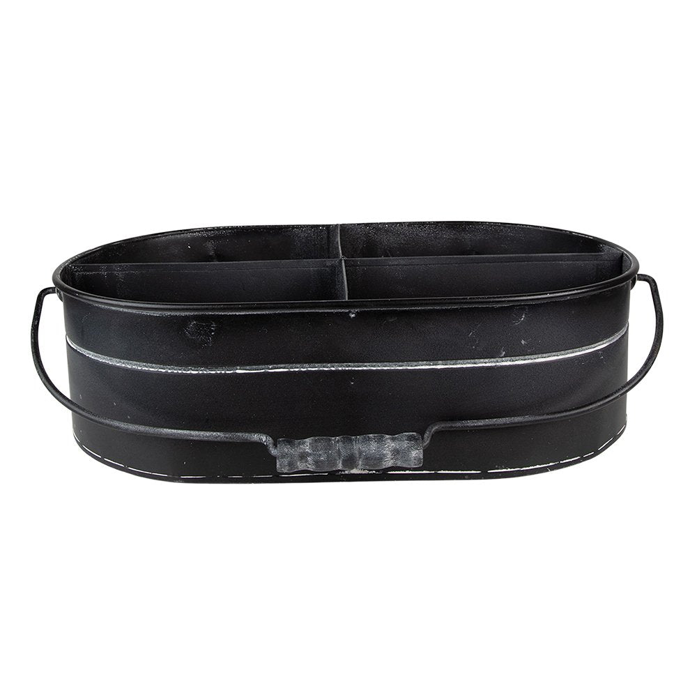 Vakkenbak 4 Vakken 41x26x11 cm Zwart IJzer Opbergbakjes