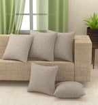 Set van 5 - Decoratieve kussenhoezen – stof met jutetextuur en verborgen ritssluiting – 16x16 inch