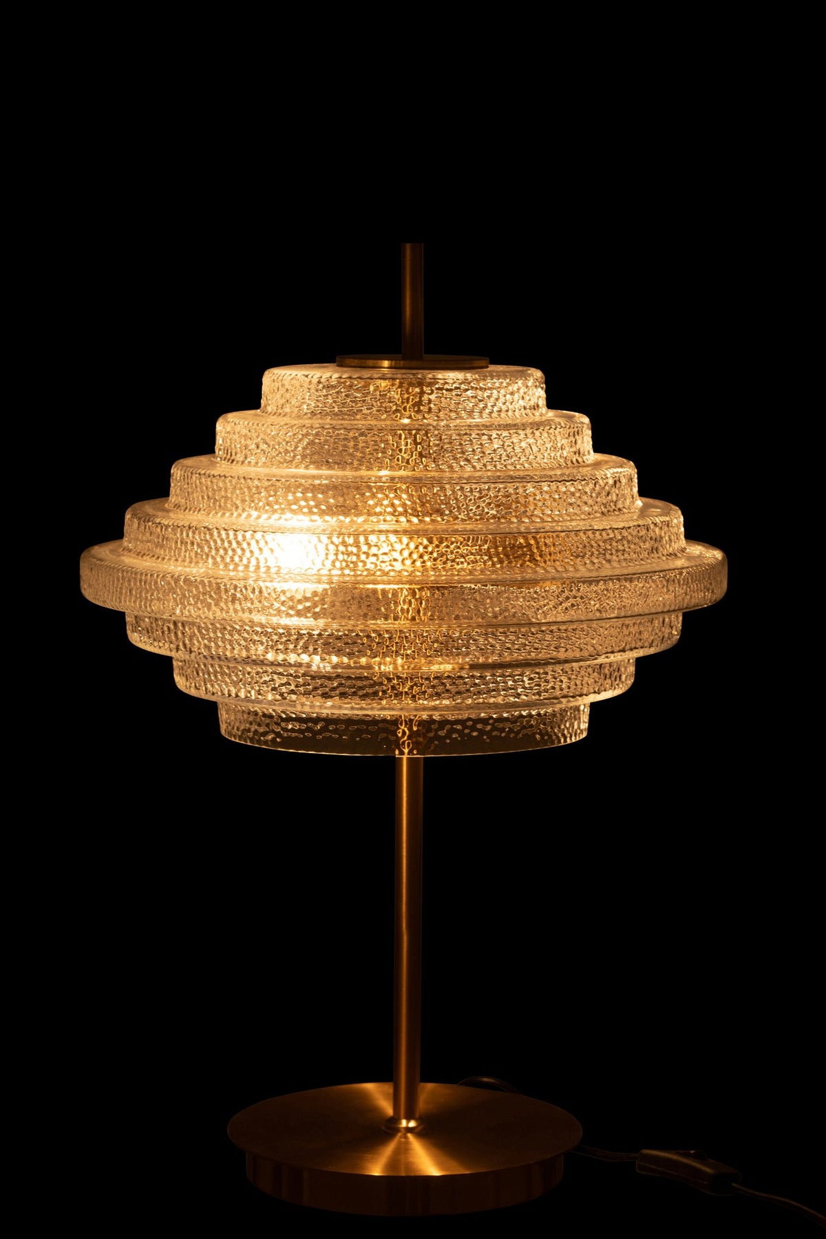 J-Line tafellamp Doorschijnend - metaal/glas - goud - LED lichtjes