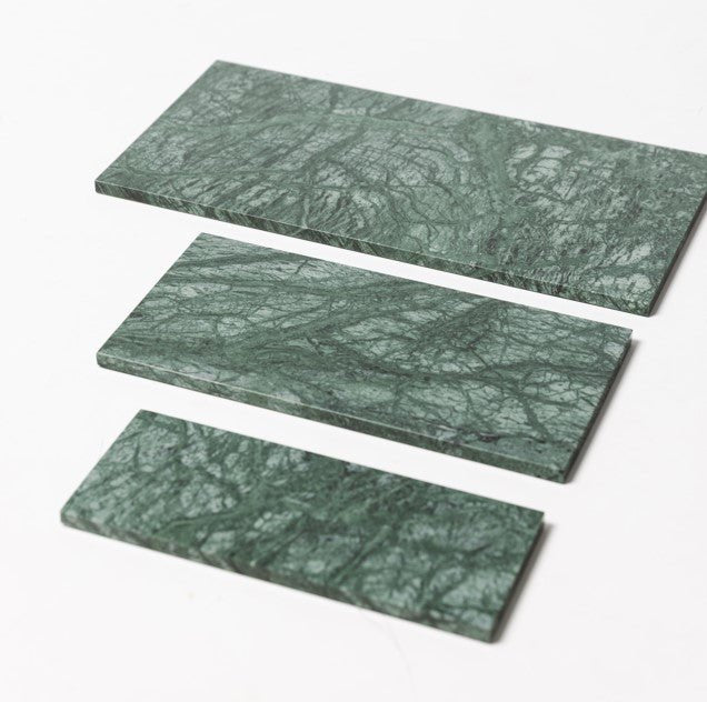 Marmer dienblad rechthoek L groen 20x40cm