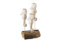 J-Line decoratie Zeepaard 3 Op Voet - hout - wit/naturel