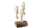 J-Line decoratie Zeepaard 3 Op Voet - hout - wit/naturel