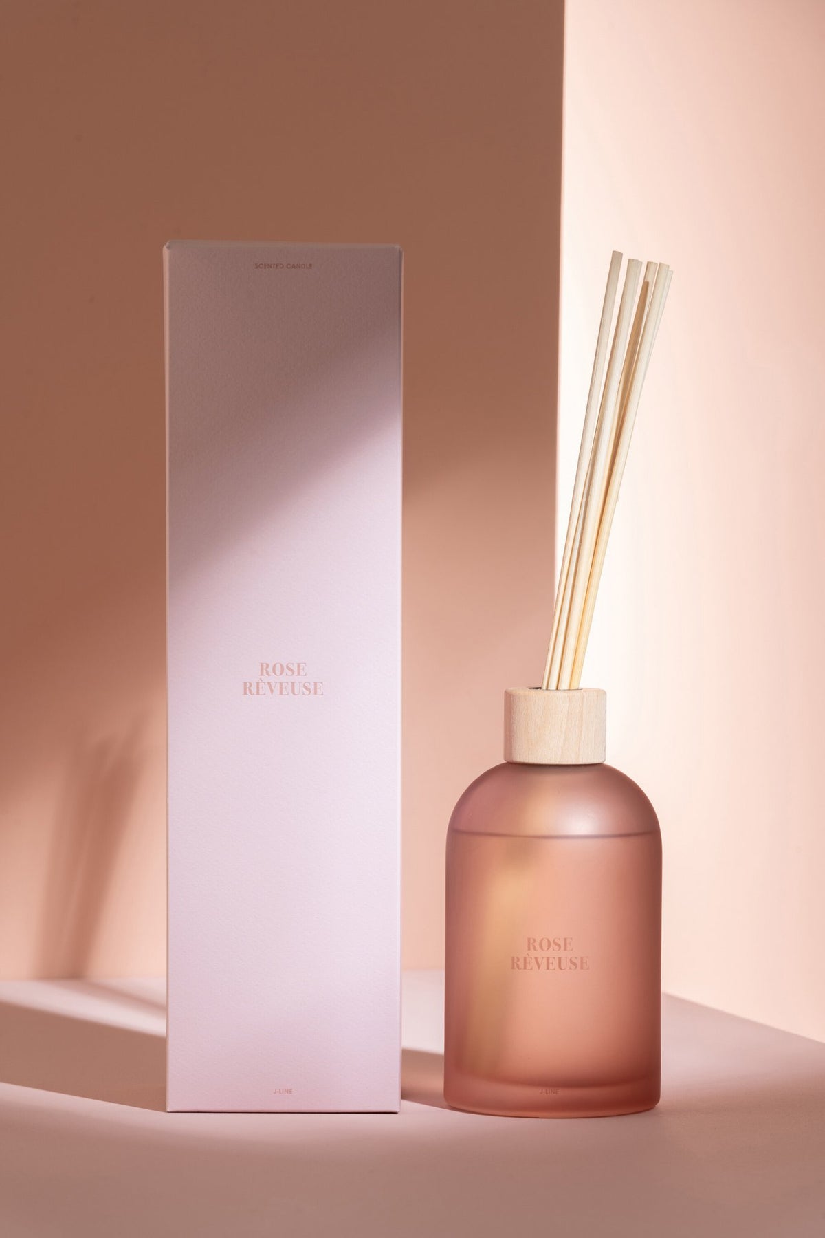 J-Line geurstokjes Accords Essentiels - Dreamy Rose - roze - 550 ml