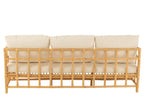 J-Line zetel Elise + kussen 3 Personen - rotan/textiel - naturel/wit