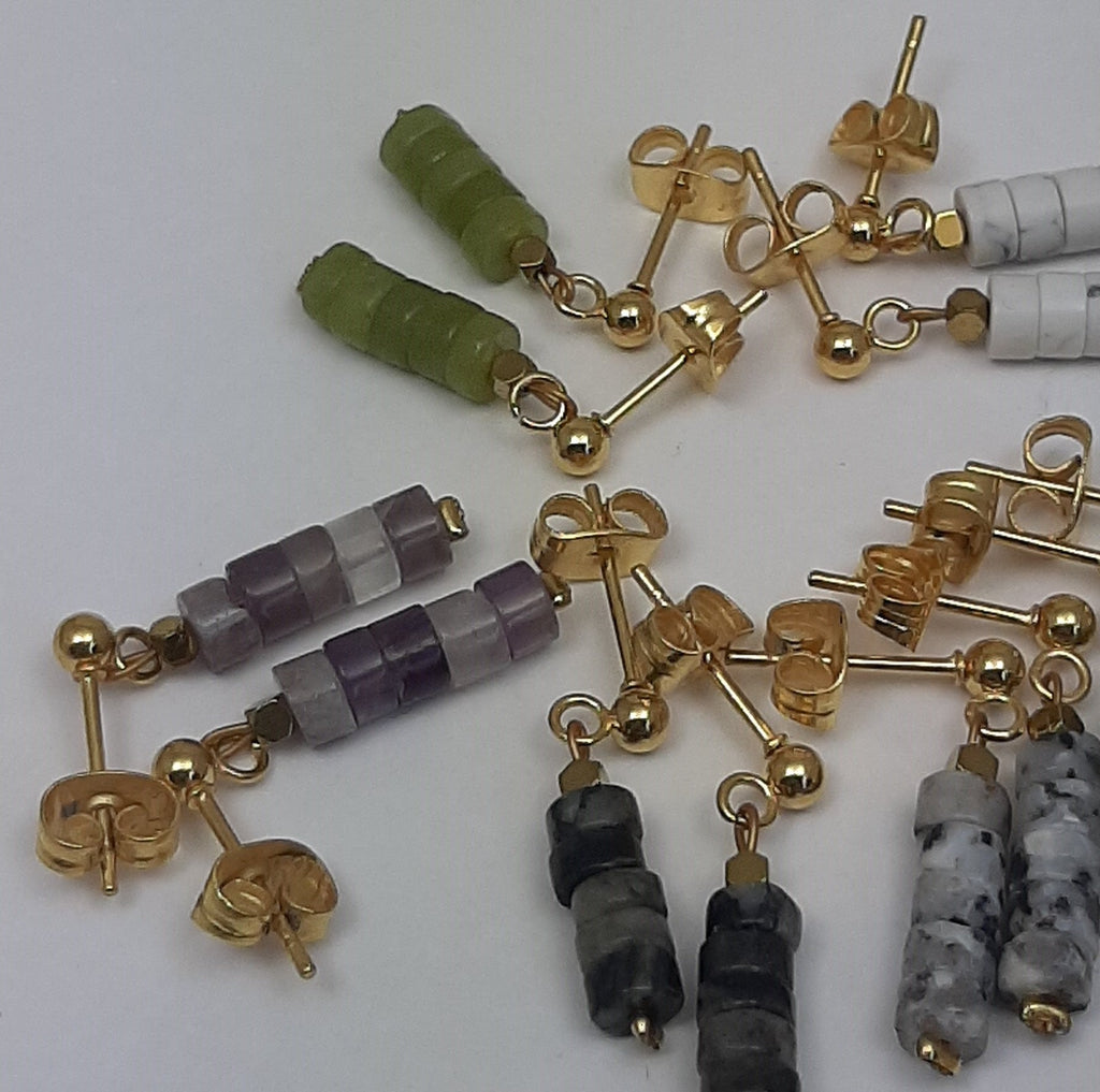 Oorknopjes met edelsteen cubes
