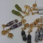 Oorknopjes met edelsteen cubes
