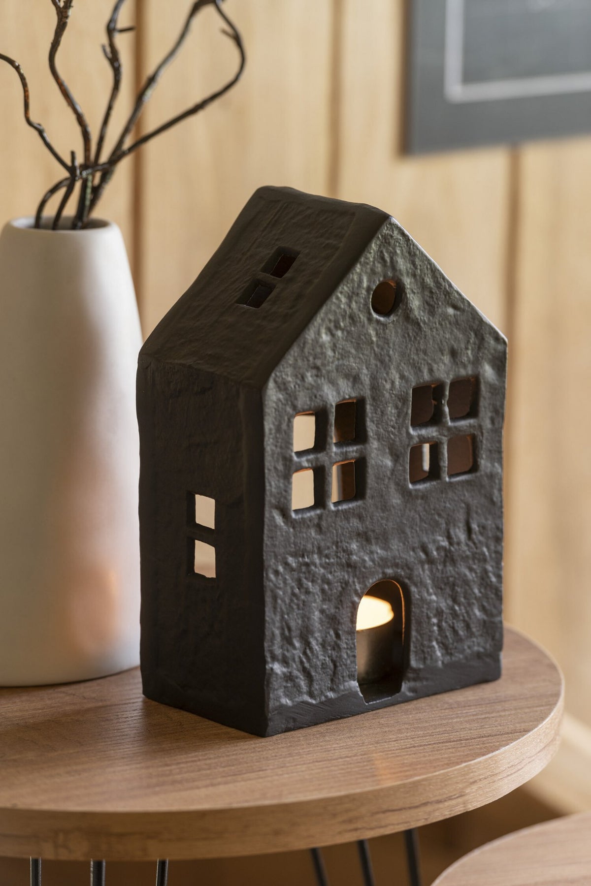 J-Line kaarshouder Huis - aluminium - zwart