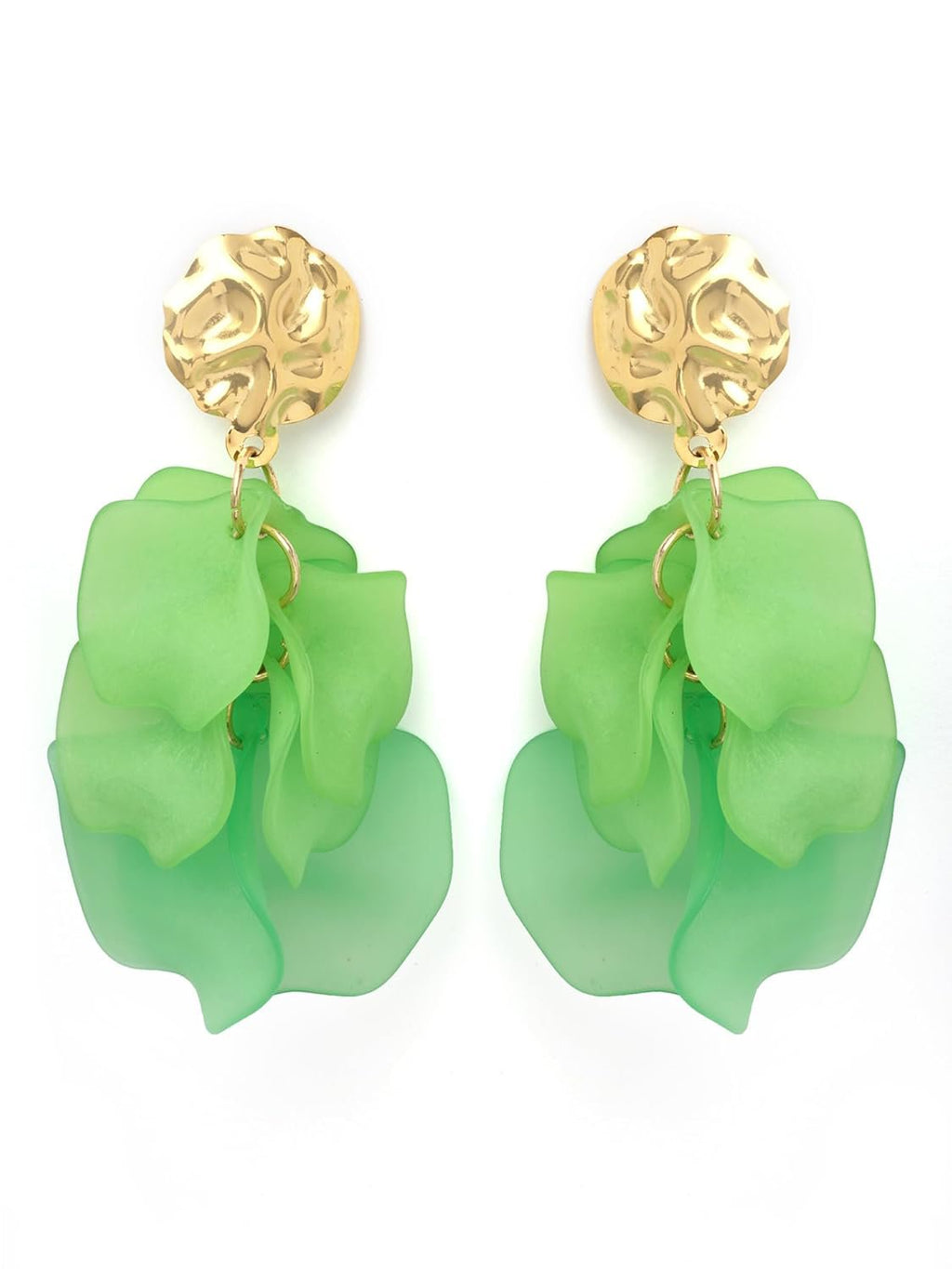 Eigentijdse groene oorbellen – mode-sieraden – vergulde afwerking – winkeleenheden