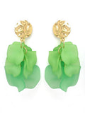 Eigentijdse groene oorbellen – mode-sieraden – vergulde afwerking – winkeleenheden