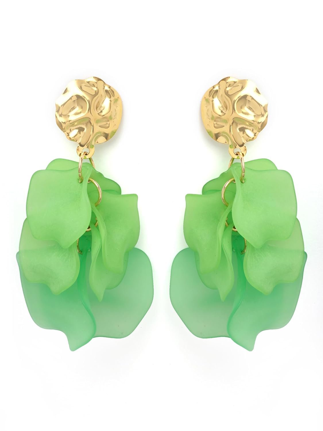 Eigentijdse groene oorbellen – mode-sieraden – vergulde afwerking – winkeleenheden