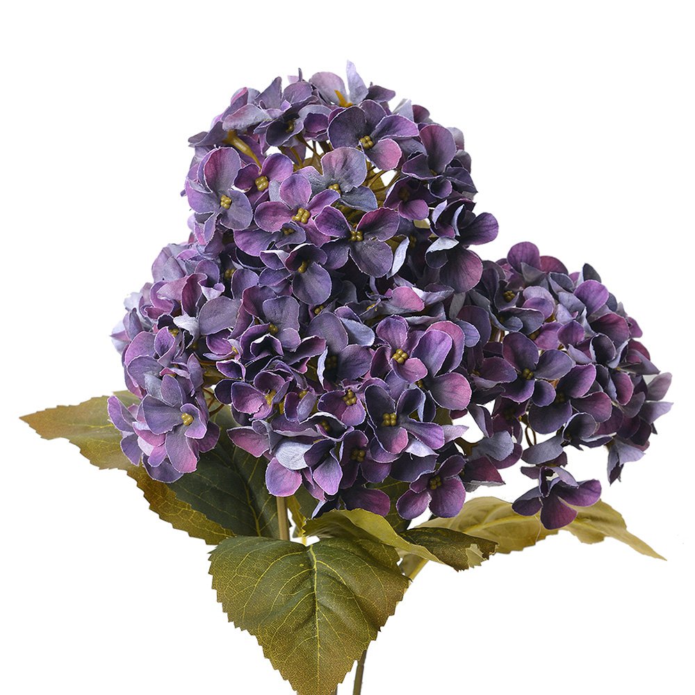 Kunstbloem Hortensia 44 cm Paars Kunststof Kunstplant