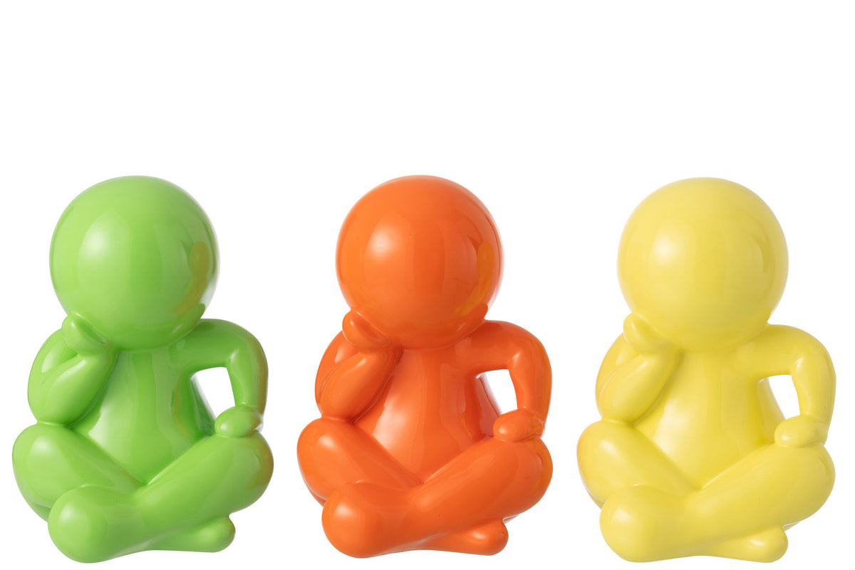 J-Line decoratie Beeldje Marcel - polyresin - groen