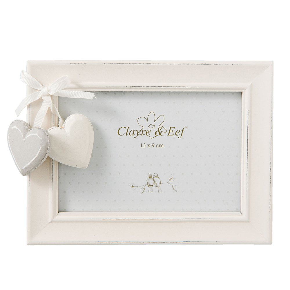 Fotolijst Hart 13x9 cm Wit Hout Fotokader
