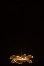 J-Line plafondlamp bloem - acryl - goud - small