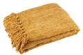 J-Line deken Chenille - polyester - geel