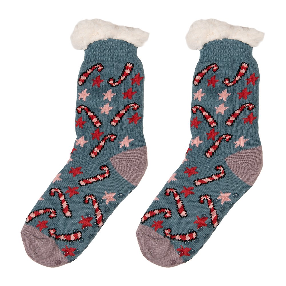 Kerstsokken one size Blauw Synthetisch