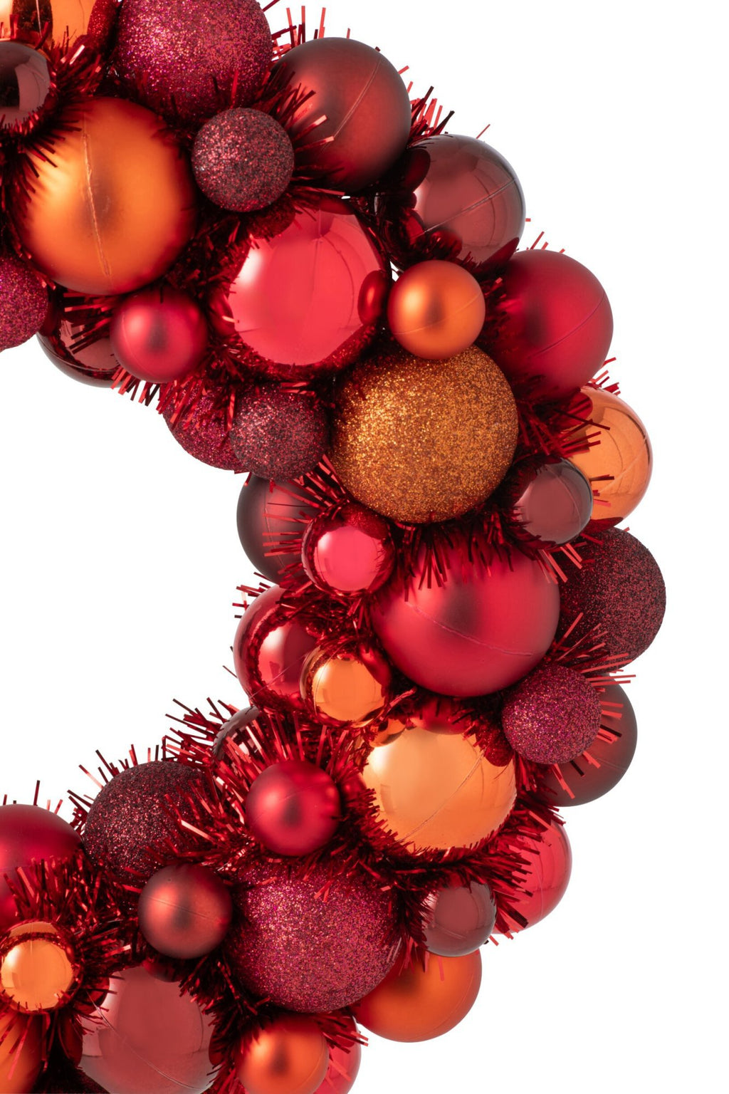 J-Line Krans met kerstballen - PS - multikleur
