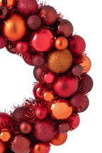 J-Line Krans met kerstballen - PS - multikleur